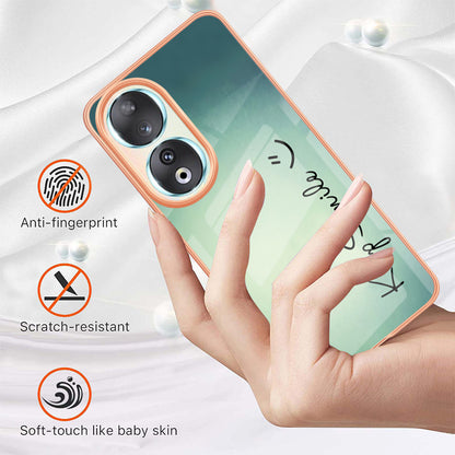 YB IMD Series-19 Style D For Honor 90 Electroplated 2.0mm TPU Case IMD Pattern Protective Phone Cover