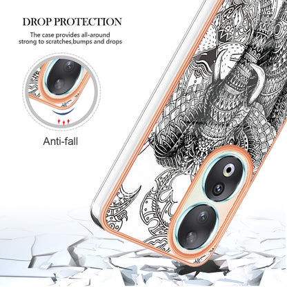 YB IMD Series-19 Style D For Honor 90 Electroplated 2.0mm TPU Case IMD Pattern Protective Phone Cover