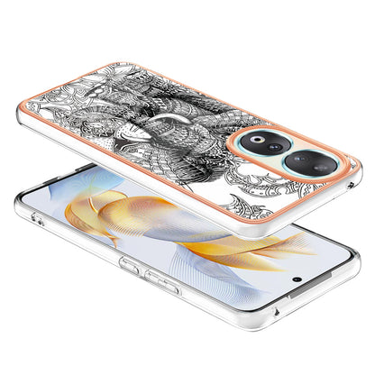 YB IMD Series-19 Style D For Honor 90 Electroplated 2.0mm TPU Case IMD Pattern Protective Phone Cover