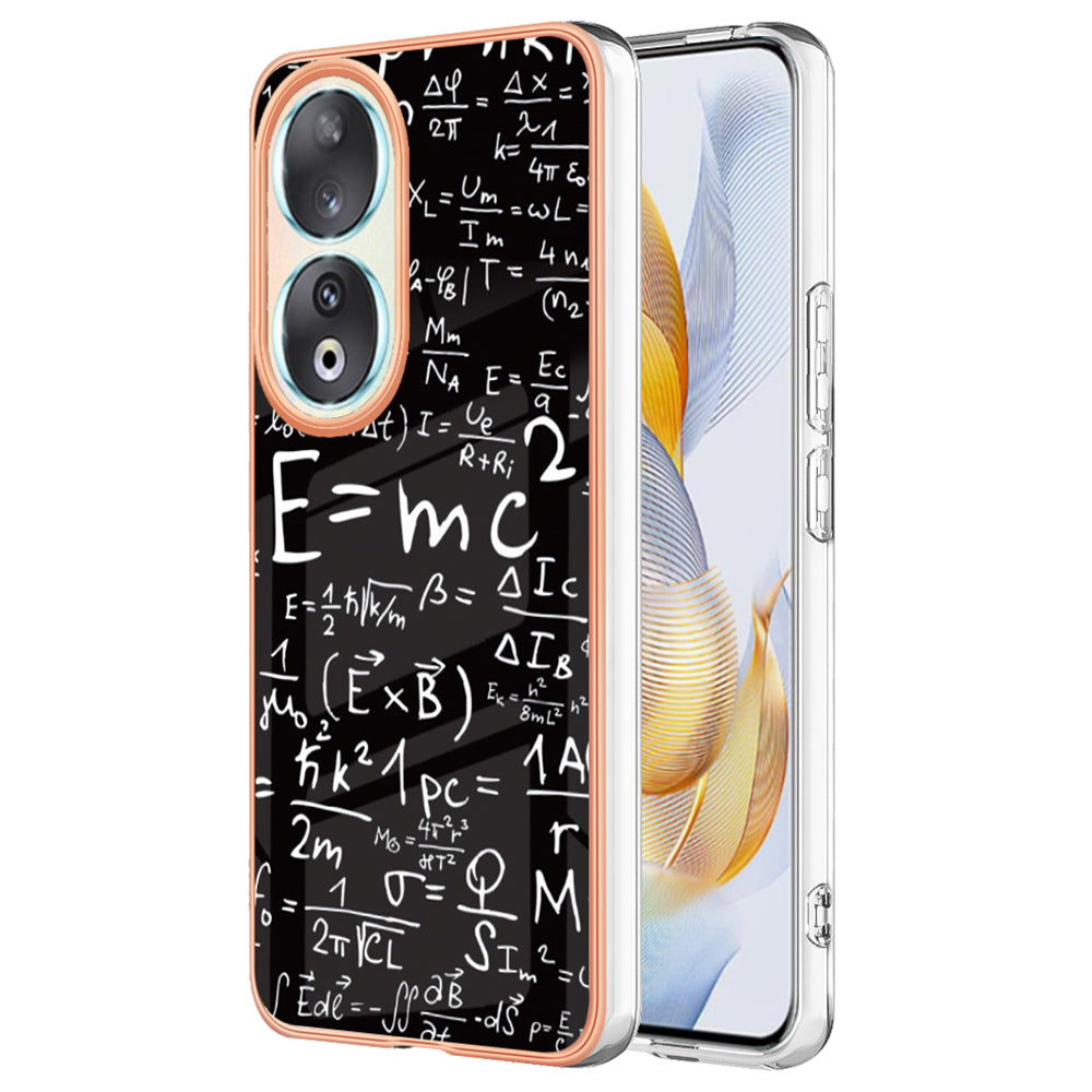 YB IMD Series-19 Style D For Honor 90 Electroplated 2.0mm TPU Case IMD Pattern Protective Phone Cover