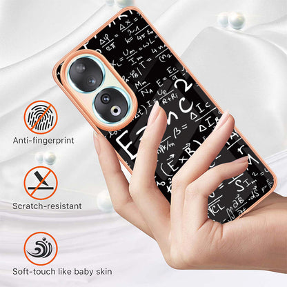 YB IMD Series-19 Style D For Honor 90 Electroplated 2.0mm TPU Case IMD Pattern Protective Phone Cover