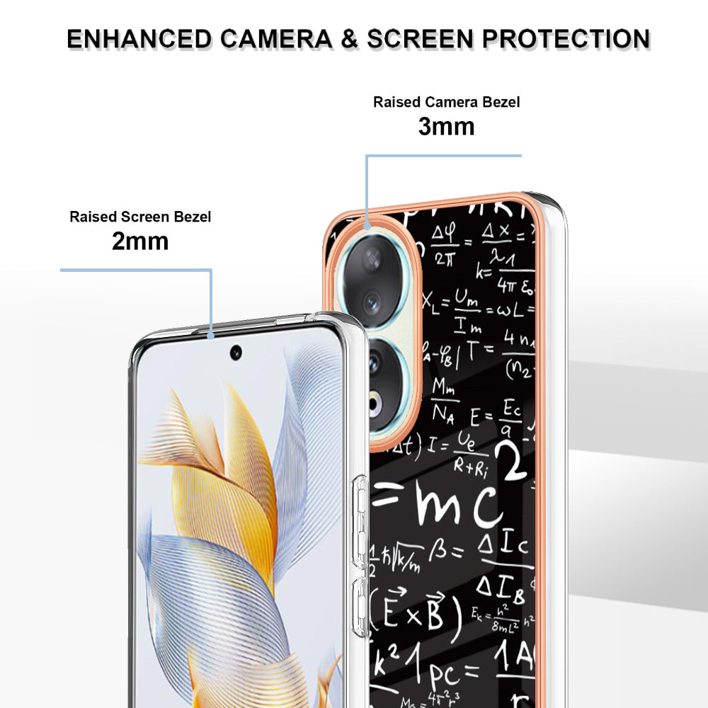 YB IMD Series-19 Style D For Honor 90 Electroplated 2.0mm TPU Case IMD Pattern Protective Phone Cover