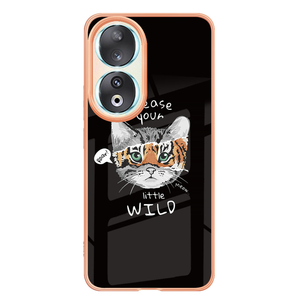YB IMD Series-19 Style D For Honor 90 Electroplated 2.0mm TPU Case IMD Pattern Protective Phone Cover