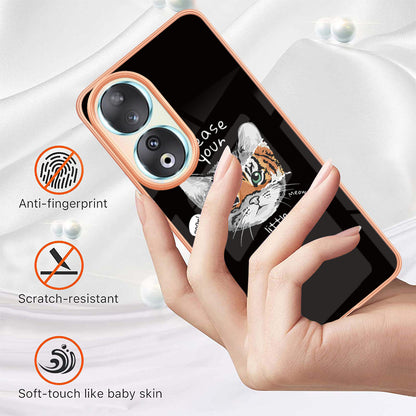 YB IMD Series-19 Style D For Honor 90 Electroplated 2.0mm TPU Case IMD Pattern Protective Phone Cover