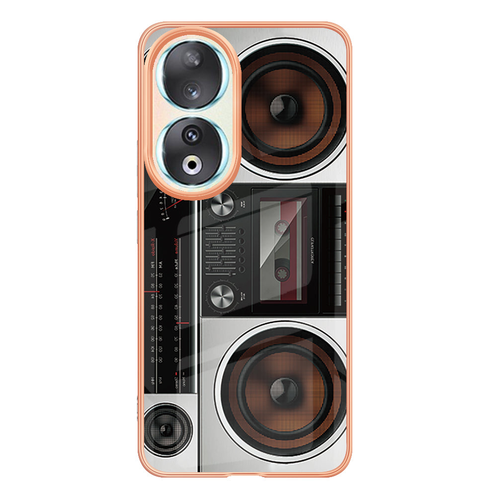 YB IMD Series-19 Style D For Honor 90 Electroplated 2.0mm TPU Case IMD Pattern Protective Phone Cover