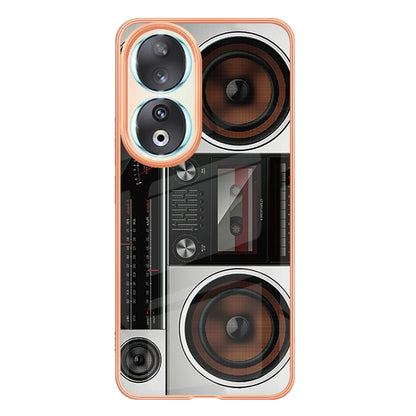 YB IMD Series-19 Style D For Honor 90 Electroplated 2.0mm TPU Case IMD Pattern Protective Phone Cover