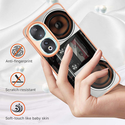 YB IMD Series-19 Style D For Honor 90 Electroplated 2.0mm TPU Case IMD Pattern Protective Phone Cover
