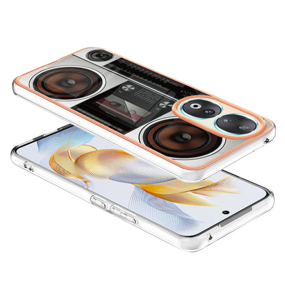YB IMD Series-19 Style D For Honor 90 Electroplated 2.0mm TPU Case IMD Pattern Protective Phone Cover