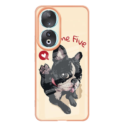 YB IMD Series-19 Style D For Honor 90 Electroplated 2.0mm TPU Case IMD Pattern Protective Phone Cover