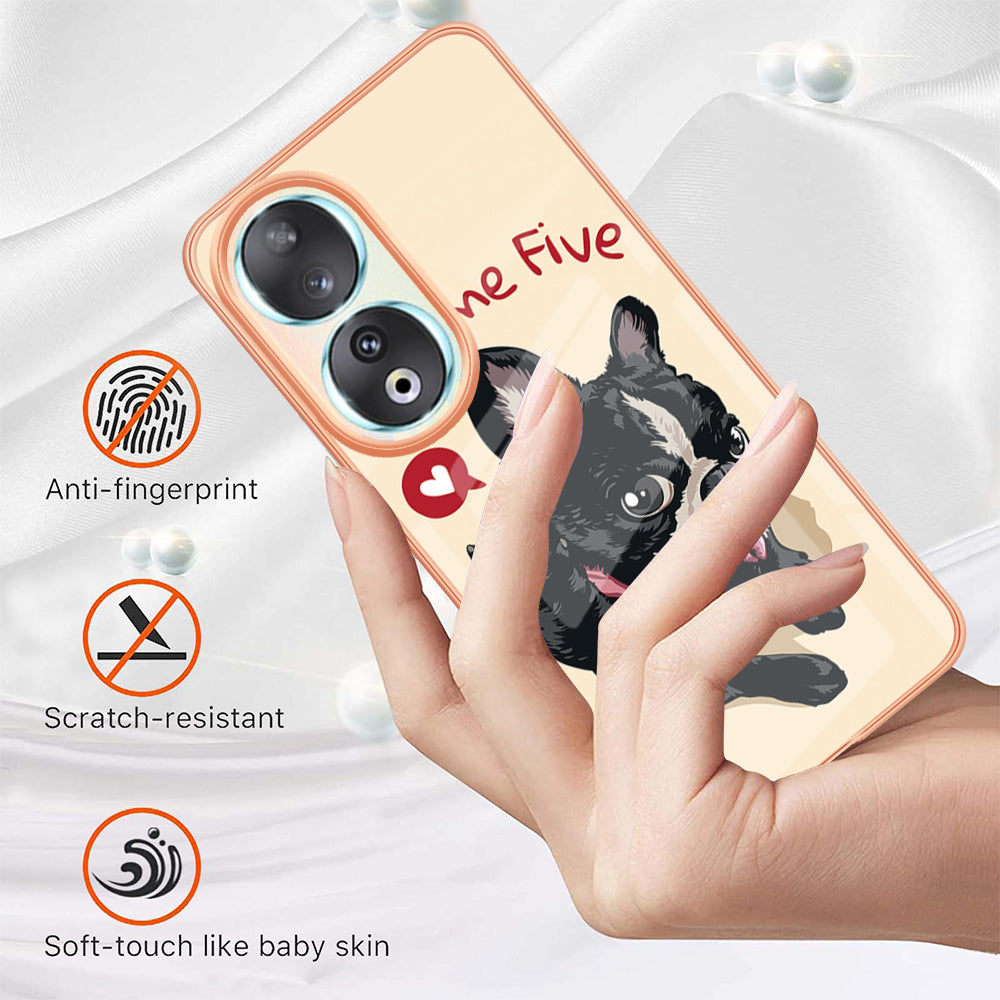 YB IMD Series-19 Style D For Honor 90 Electroplated 2.0mm TPU Case IMD Pattern Protective Phone Cover
