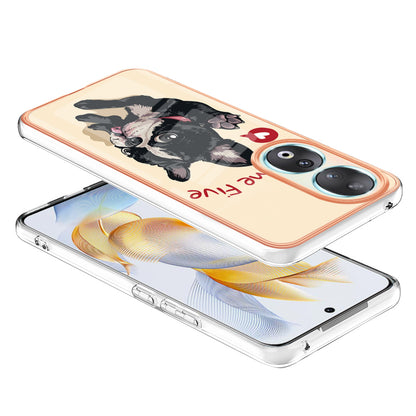 YB IMD Series-19 Style D For Honor 90 Electroplated 2.0mm TPU Case IMD Pattern Protective Phone Cover