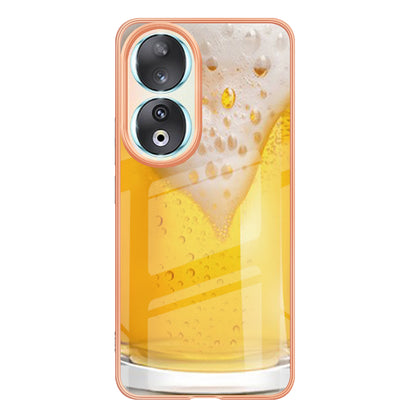 YB IMD Series-19 Style D For Honor 90 Electroplated 2.0mm TPU Case IMD Pattern Protective Phone Cover