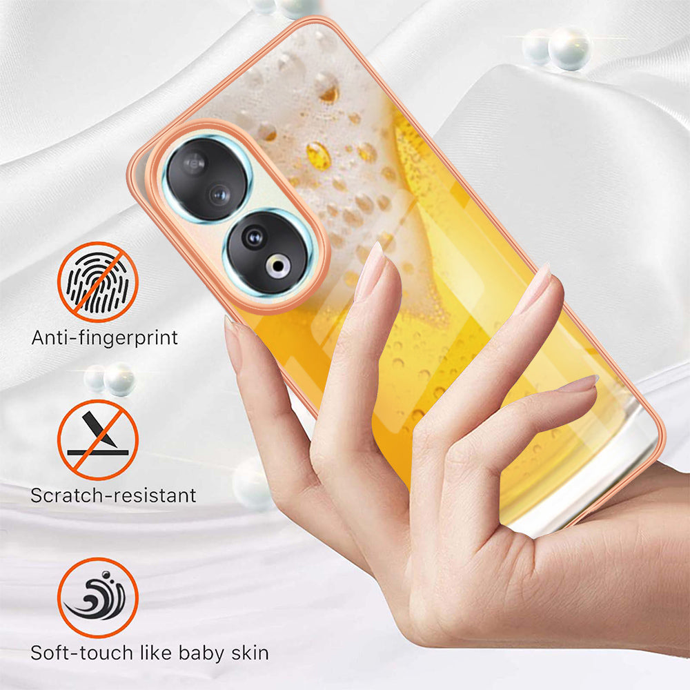 YB IMD Series-19 Style D For Honor 90 Electroplated 2.0mm TPU Case IMD Pattern Protective Phone Cover