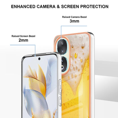 YB IMD Series-19 Style D For Honor 90 Electroplated 2.0mm TPU Case IMD Pattern Protective Phone Cover