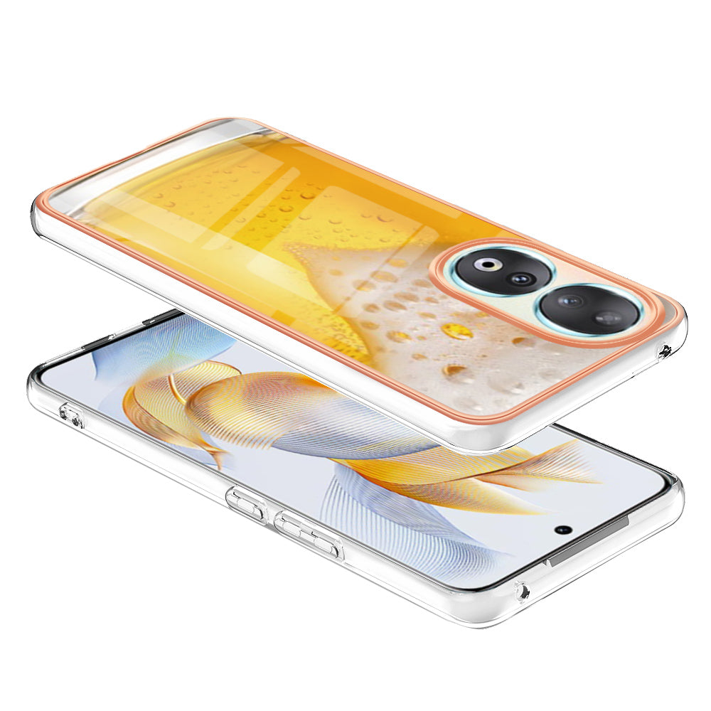 YB IMD Series-19 Style D For Honor 90 Electroplated 2.0mm TPU Case IMD Pattern Protective Phone Cover
