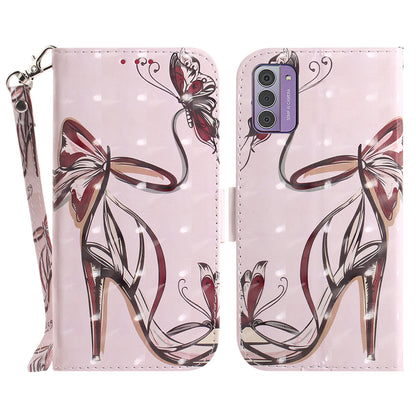 For Nokia G42 3D Pattern Printed PU Leather Phone Case Stand Flip Wallet Cover with Strap