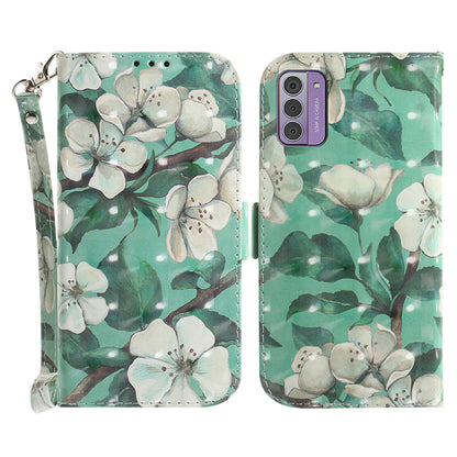 For Nokia G42 3D Pattern Printed PU Leather Phone Case Stand Flip Wallet Cover with Strap