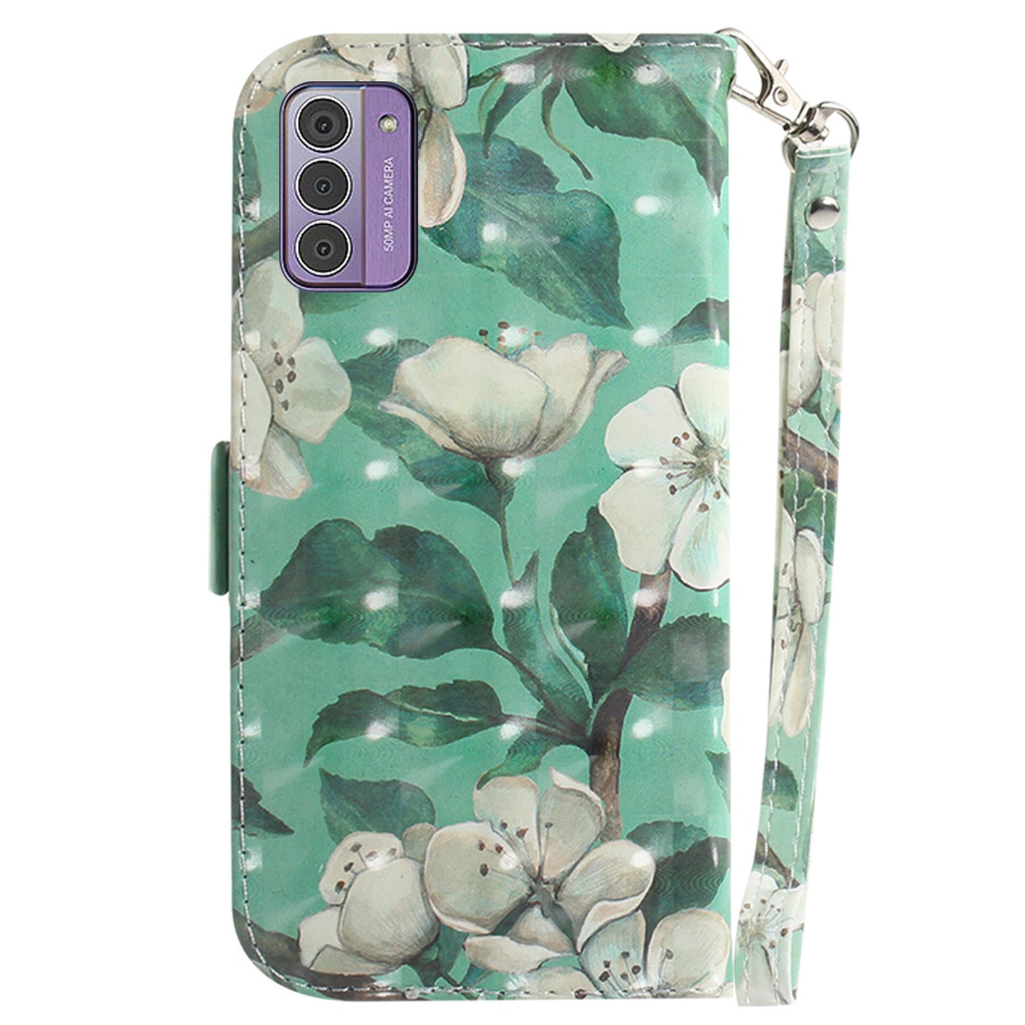 For Nokia G42 3D Pattern Printed PU Leather Phone Case Stand Flip Wallet Cover with Strap