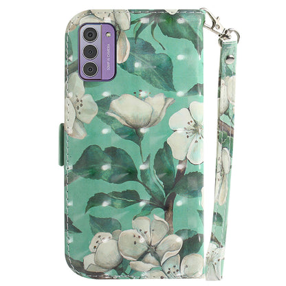 For Nokia G42 3D Pattern Printed PU Leather Phone Case Stand Flip Wallet Cover with Strap