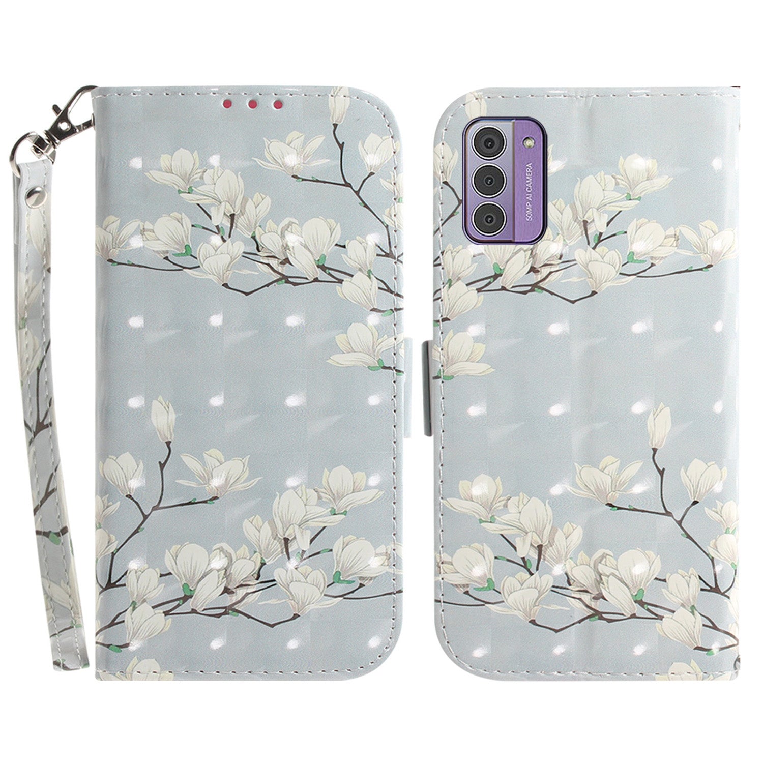 For Nokia G42 3D Pattern Printed PU Leather Phone Case Stand Flip Wallet Cover with Strap
