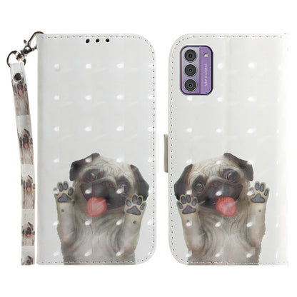 For Nokia G42 3D Pattern Printed PU Leather Phone Case Stand Flip Wallet Cover with Strap
