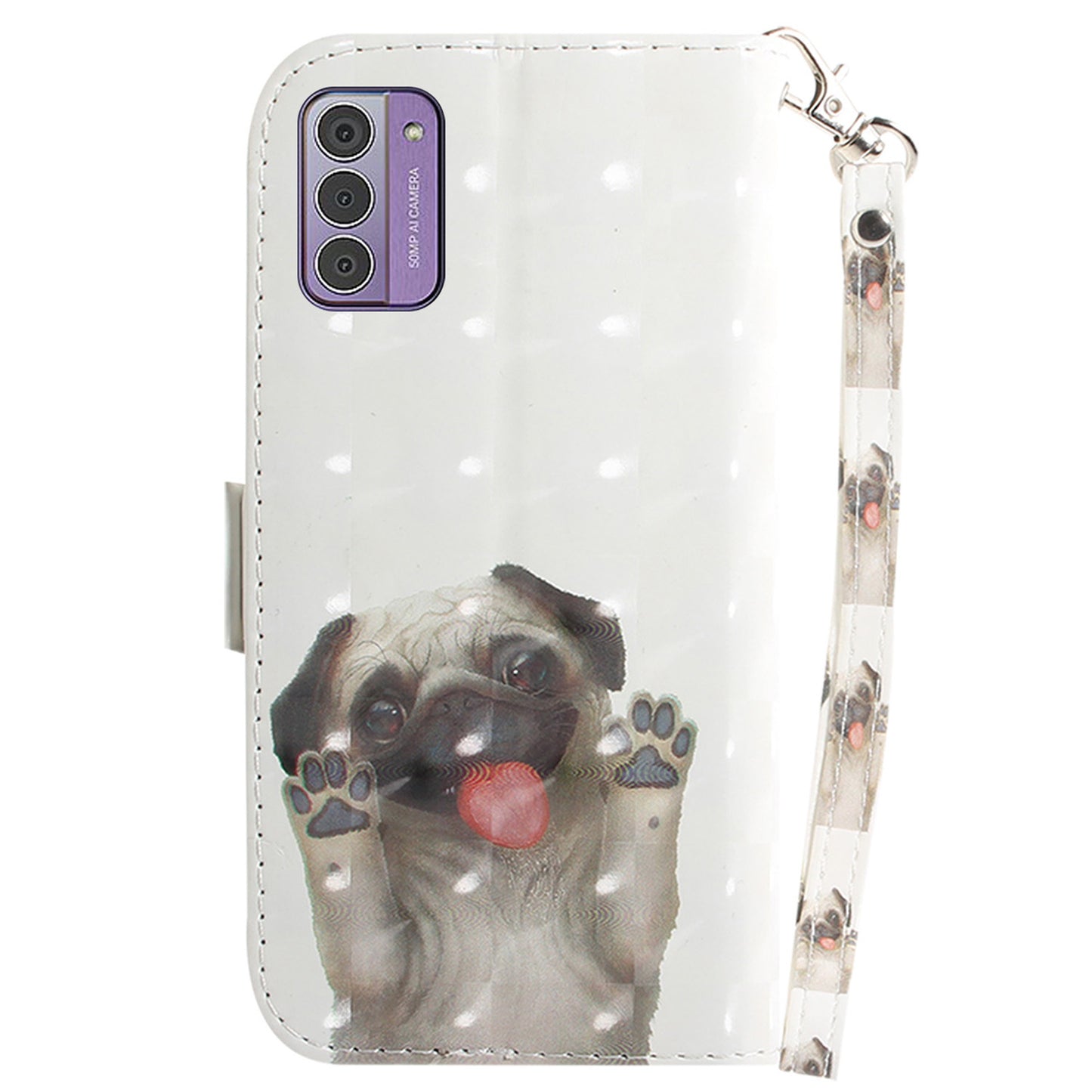 For Nokia G42 3D Pattern Printed PU Leather Phone Case Stand Flip Wallet Cover with Strap