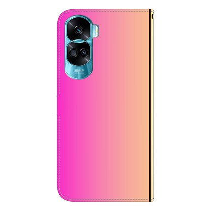For Honor 90 Lite 5G / X50i 5G Mirror-Like Surface PU Leather Cover Anti-drop Wallet Stand Phone Case