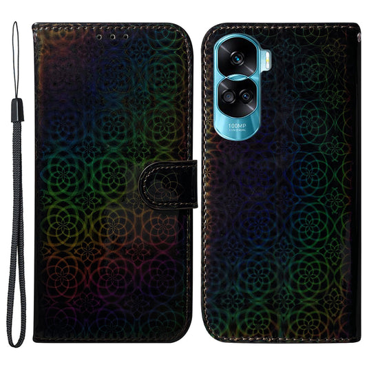 For Honor 90 Lite 5G / X50i 5G Dazzling Flower Pattern Wallet Case Cell Phone PU Leather Stand Cover