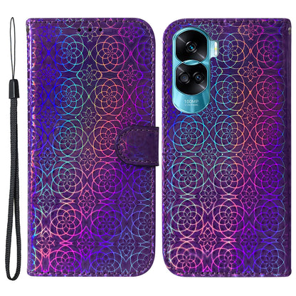 For Honor 90 Lite 5G / X50i 5G Dazzling Flower Pattern Wallet Case Cell Phone PU Leather Stand Cover