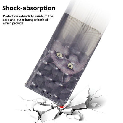 Flip Folio PU Leather Phone Case for Honor 90 Lite 5G / X50i 5G , 3D Pattern Printing Wallet Stand Cover with Strap