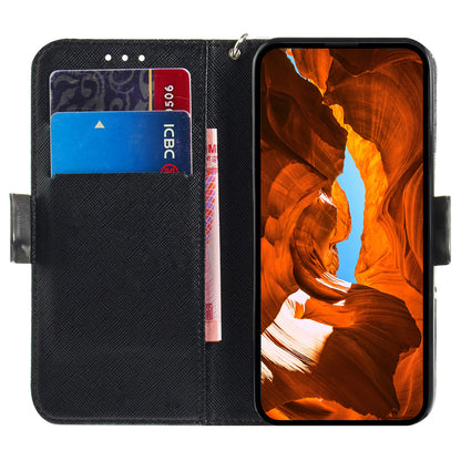 Flip Folio PU Leather Phone Case for Honor 90 Lite 5G / X50i 5G , 3D Pattern Printing Wallet Stand Cover with Strap