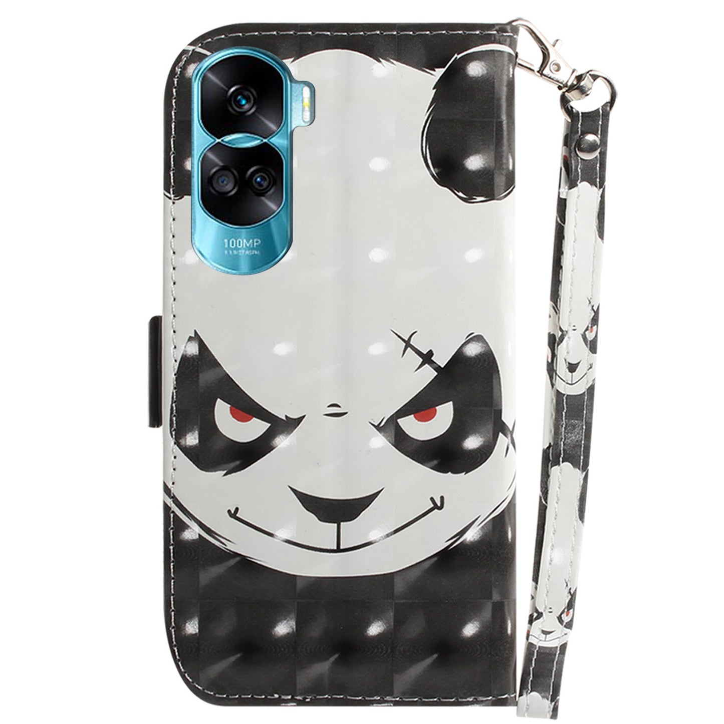 Flip Folio PU Leather Phone Case for Honor 90 Lite 5G / X50i 5G , 3D Pattern Printing Wallet Stand Cover with Strap