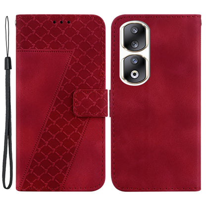 For Honor 90 Pro PU Leather Stand Cover 7-Shape Imprinted Flip Wallet Phone Case