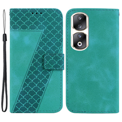 For Honor 90 Pro PU Leather Stand Cover 7-Shape Imprinted Flip Wallet Phone Case