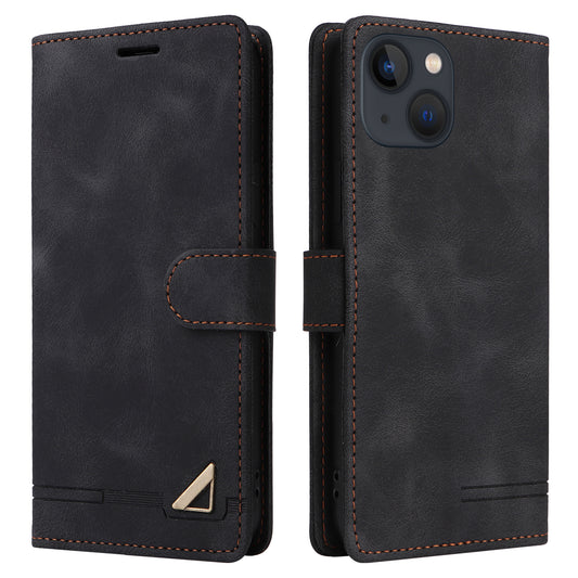 007 Series Phone Case Wallet for iPhone 15 , PU Leather Skin-touch Stand Flip Cover