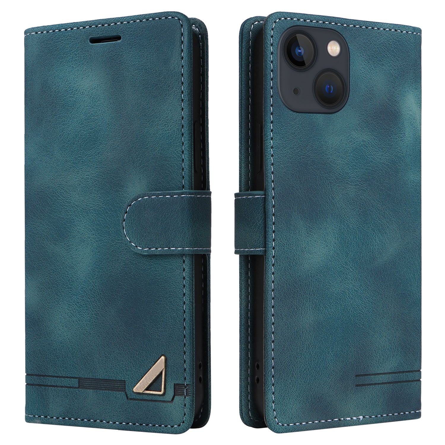 007 Series Phone Case Wallet for iPhone 15 , PU Leather Skin-touch Stand Flip Cover