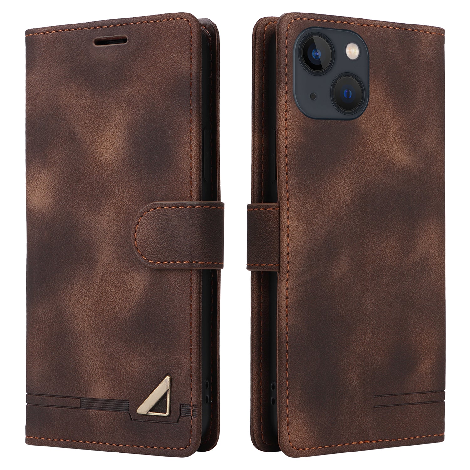 007 Series Phone Case Wallet for iPhone 15 , PU Leather Skin-touch Stand Flip Cover
