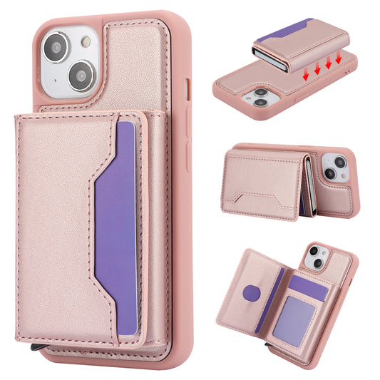 RFID Blocking Phone Cover for iPhone 15 , Kickstand Phone Shell with Detachable Pop-Up Card Case