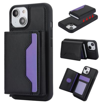 RFID Blocking Phone Cover for iPhone 15 , Kickstand Phone Shell with Detachable Pop-Up Card Case