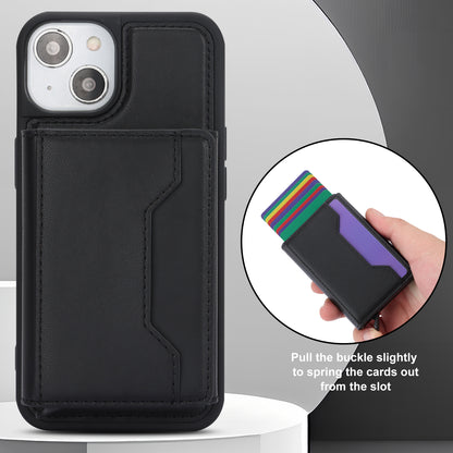 RFID Blocking Phone Cover for iPhone 15 , Kickstand Phone Shell with Detachable Pop-Up Card Case