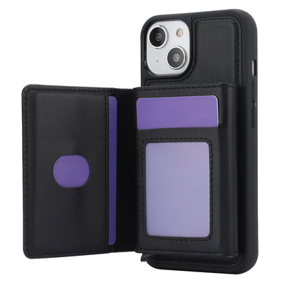 RFID Blocking Phone Cover for iPhone 15 , Kickstand Phone Shell with Detachable Pop-Up Card Case