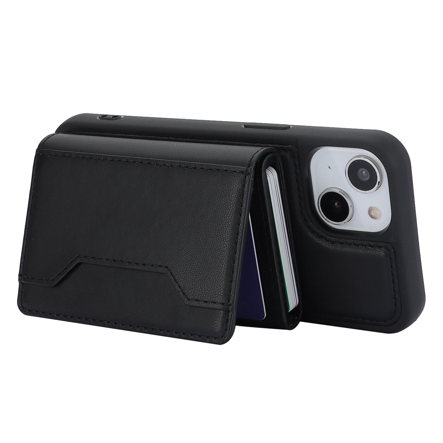 RFID Blocking Phone Cover for iPhone 15 , Kickstand Phone Shell with Detachable Pop-Up Card Case