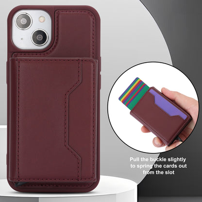 RFID Blocking Phone Cover for iPhone 15 , Kickstand Phone Shell with Detachable Pop-Up Card Case