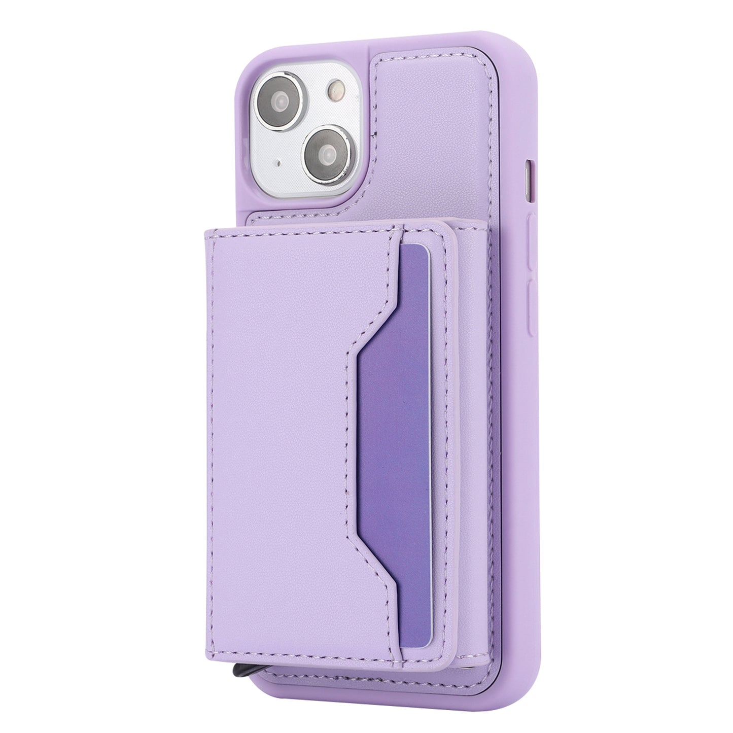 RFID Blocking Phone Cover for iPhone 15 , Kickstand Phone Shell with Detachable Pop-Up Card Case