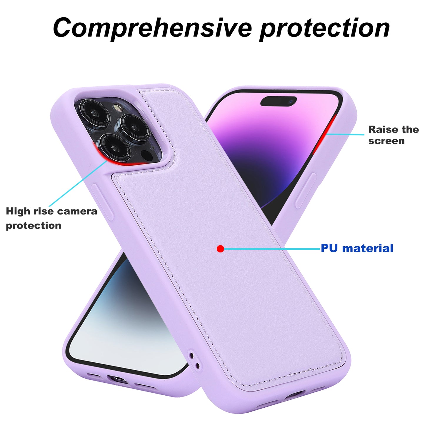 RFID Blocking Kickstand Phone Cover for iPhone 15 Pro , Detachable Pop-Up Card Case Phone Shell