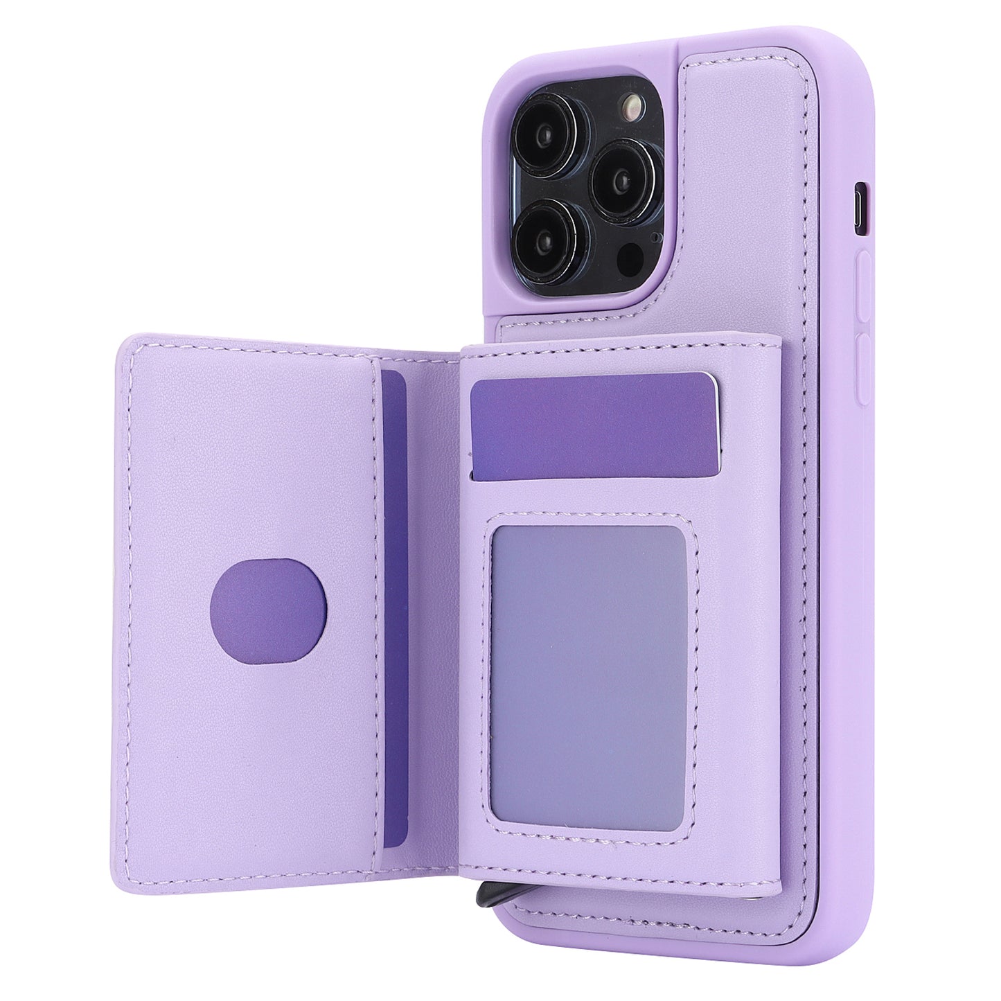 RFID Blocking Kickstand Phone Cover for iPhone 15 Pro , Detachable Pop-Up Card Case Phone Shell