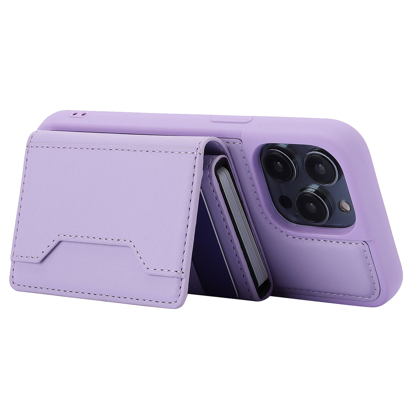 RFID Blocking Kickstand Phone Cover for iPhone 15 Pro , Detachable Pop-Up Card Case Phone Shell