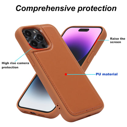 RFID Blocking Kickstand Phone Cover for iPhone 15 Pro , Detachable Pop-Up Card Case Phone Shell