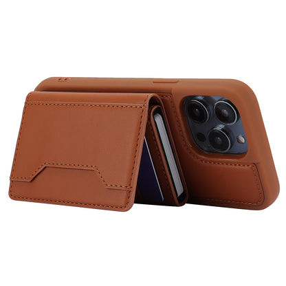 RFID Blocking Kickstand Phone Cover for iPhone 15 Pro , Detachable Pop-Up Card Case Phone Shell