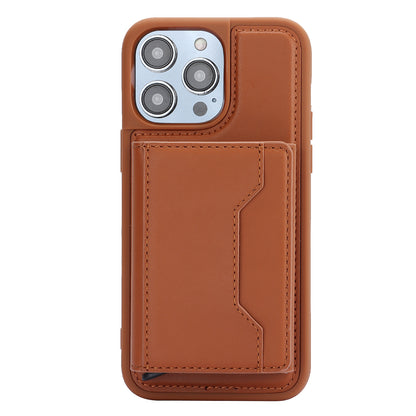 RFID Blocking Kickstand Phone Cover for iPhone 15 Pro , Detachable Pop-Up Card Case Phone Shell